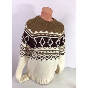 K Mart Vintage Sweater Fair Isle 70’s Style Womens Large